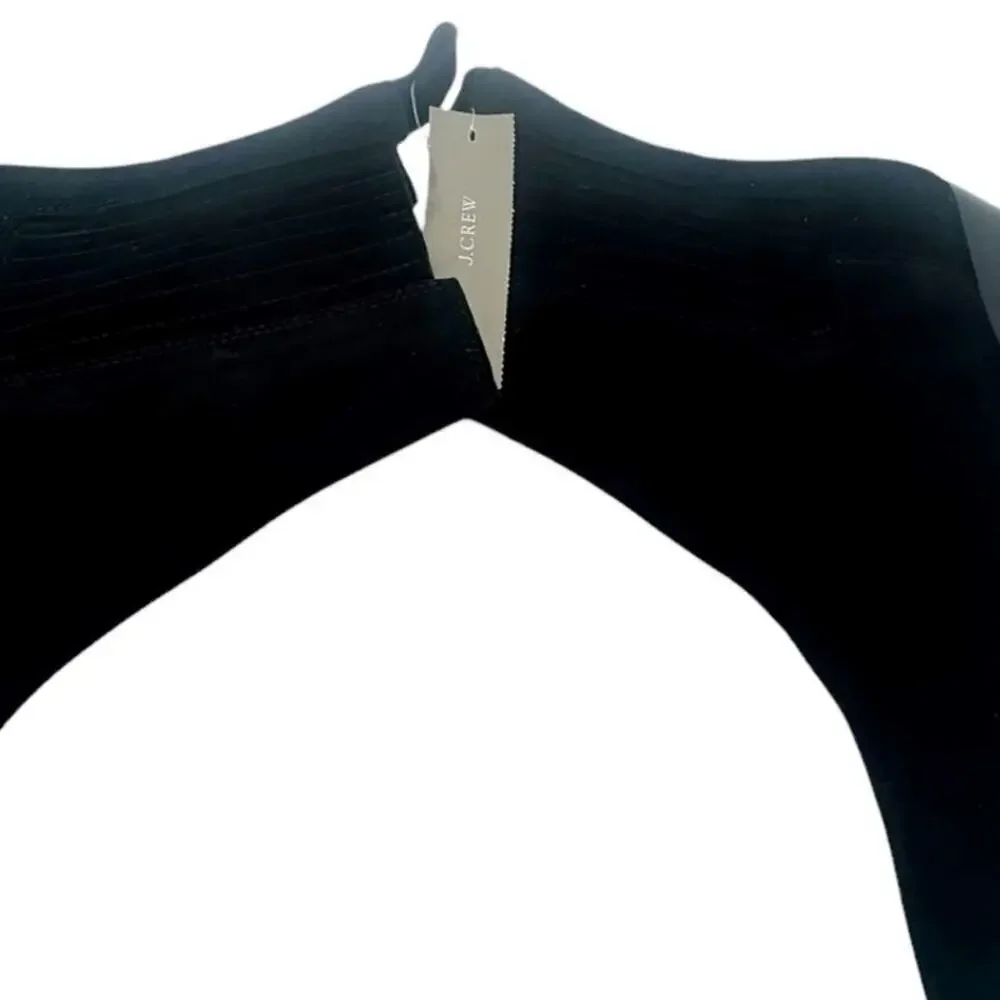 J. Crew Piper Ankle Classic Western Boots Pull-on in Suede Black Size 8 NWT